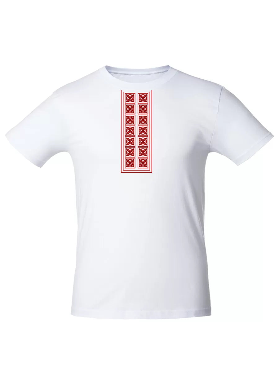 T-shirt with a Georgian ornament red